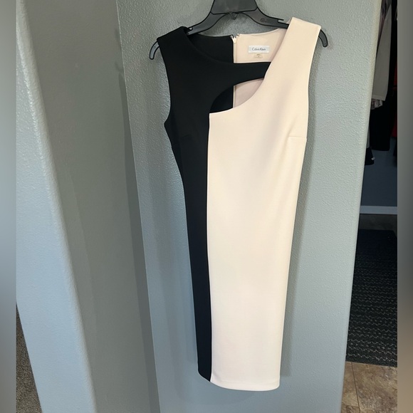 Calvin Klein Black and Cream Midi Dress - Picture 4 of 4